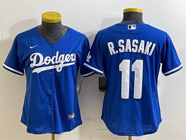 Women%27s Los Angeles Dodgers #11 Roki Sasaki Royal Cool Base Stitched Jersey
